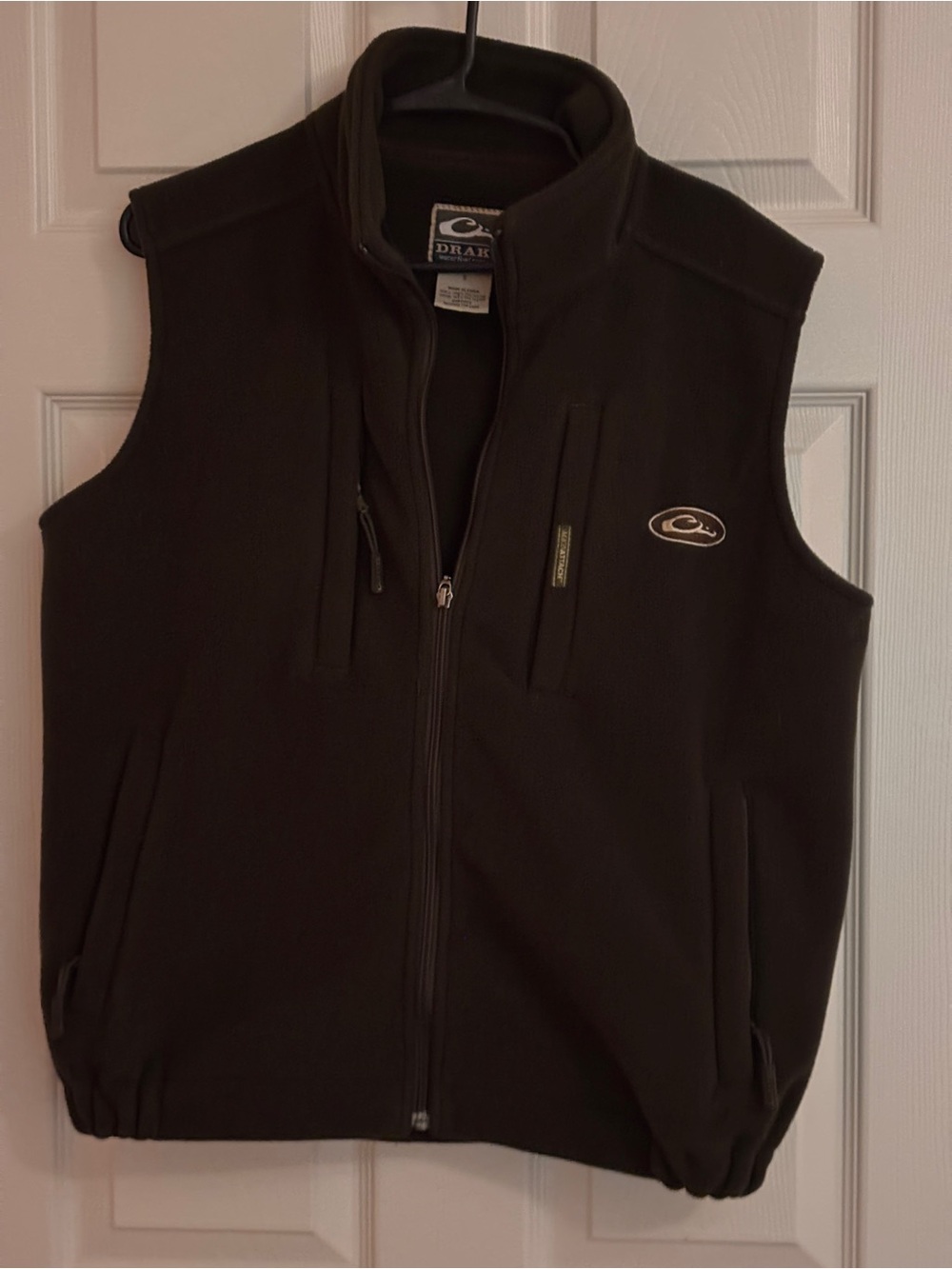 Drake Waterfowl Fleece Vest Mens Small Dark Green Hunting Outdoor Magnattach